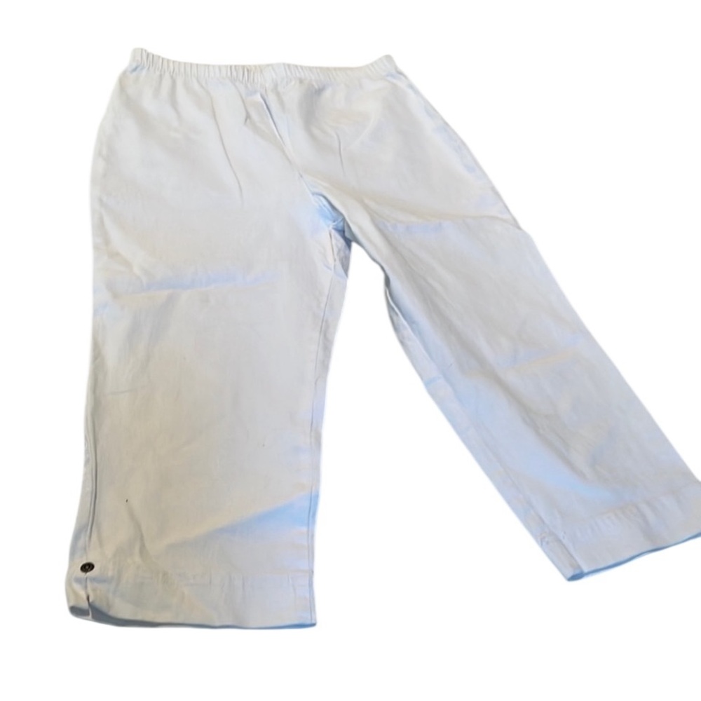 Route 66 size large white cropped stretch flat front elastic waist denim legging - Picture 2 of 12